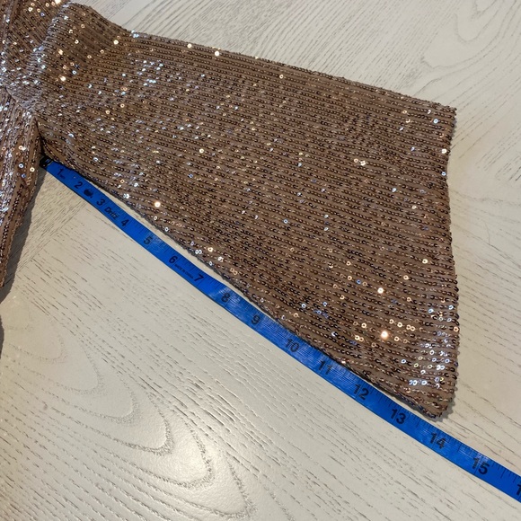 NWT ANTHROPOLOGIE Rose Gold Sequin Date Night Dress - Picture 8 of 15